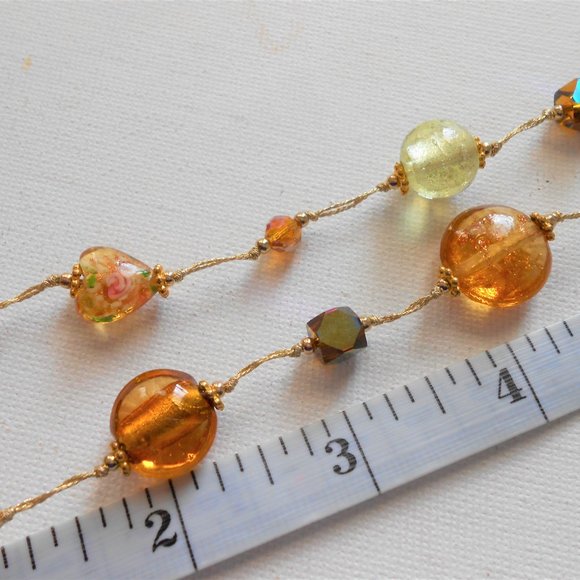 Glass Flower Beaded Necklace - Picture 2 of 6